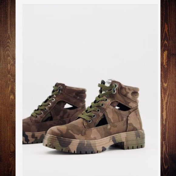 Call It Spring by ALDO lace up boots with light suede in camouflage - Picture 3 of 9